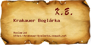 Krakauer Boglárka névjegykártya